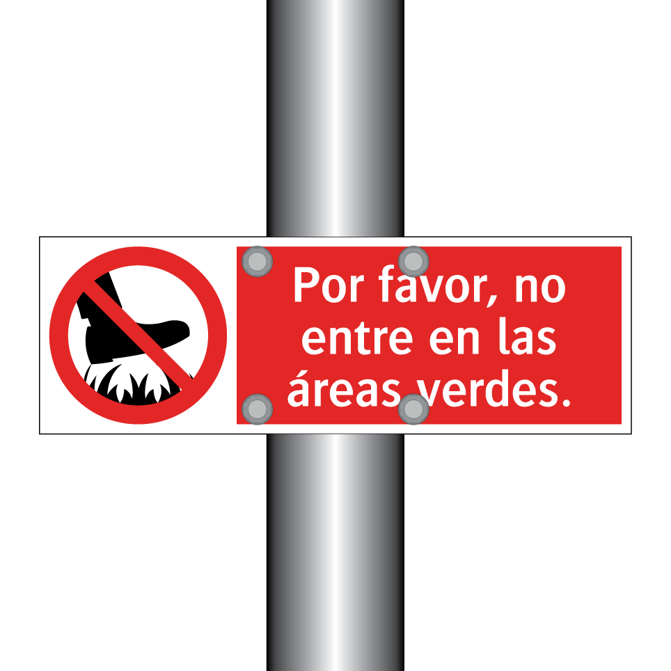 Por favor, no entre en las áreas verdes.