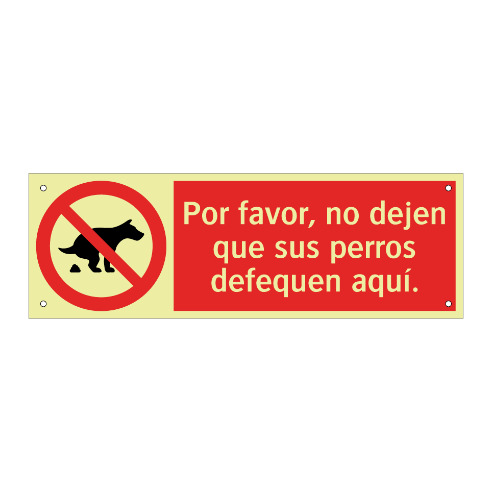 Por favor, no dejen que sus perros defequen aquí.