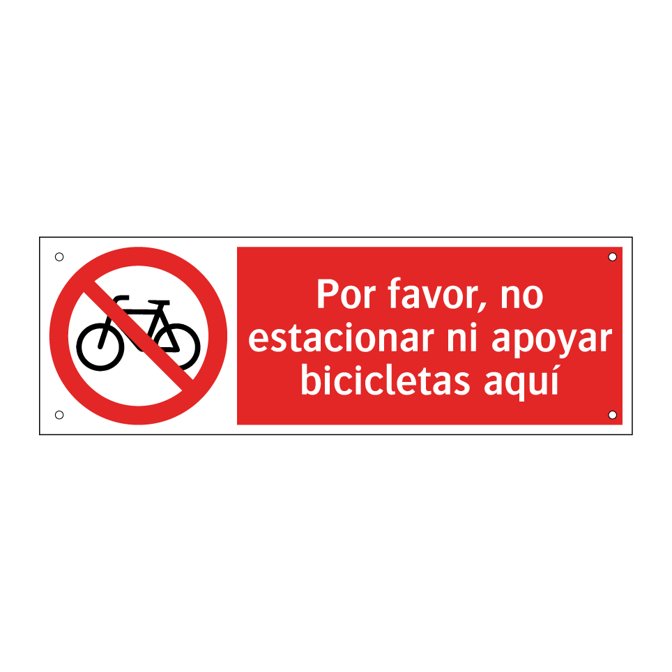 Por favor, no estacionar ni apoyar bicicletas aquí