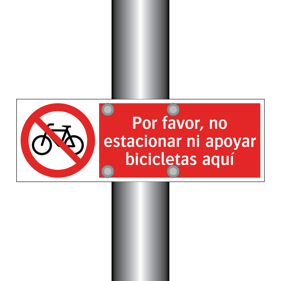 Por favor, no estacionar ni apoyar bicicletas aquí