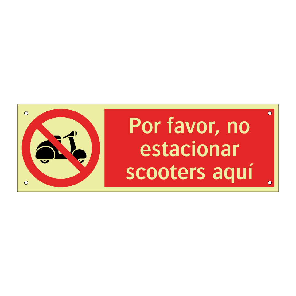 Por favor, no estacionar scooters aquí