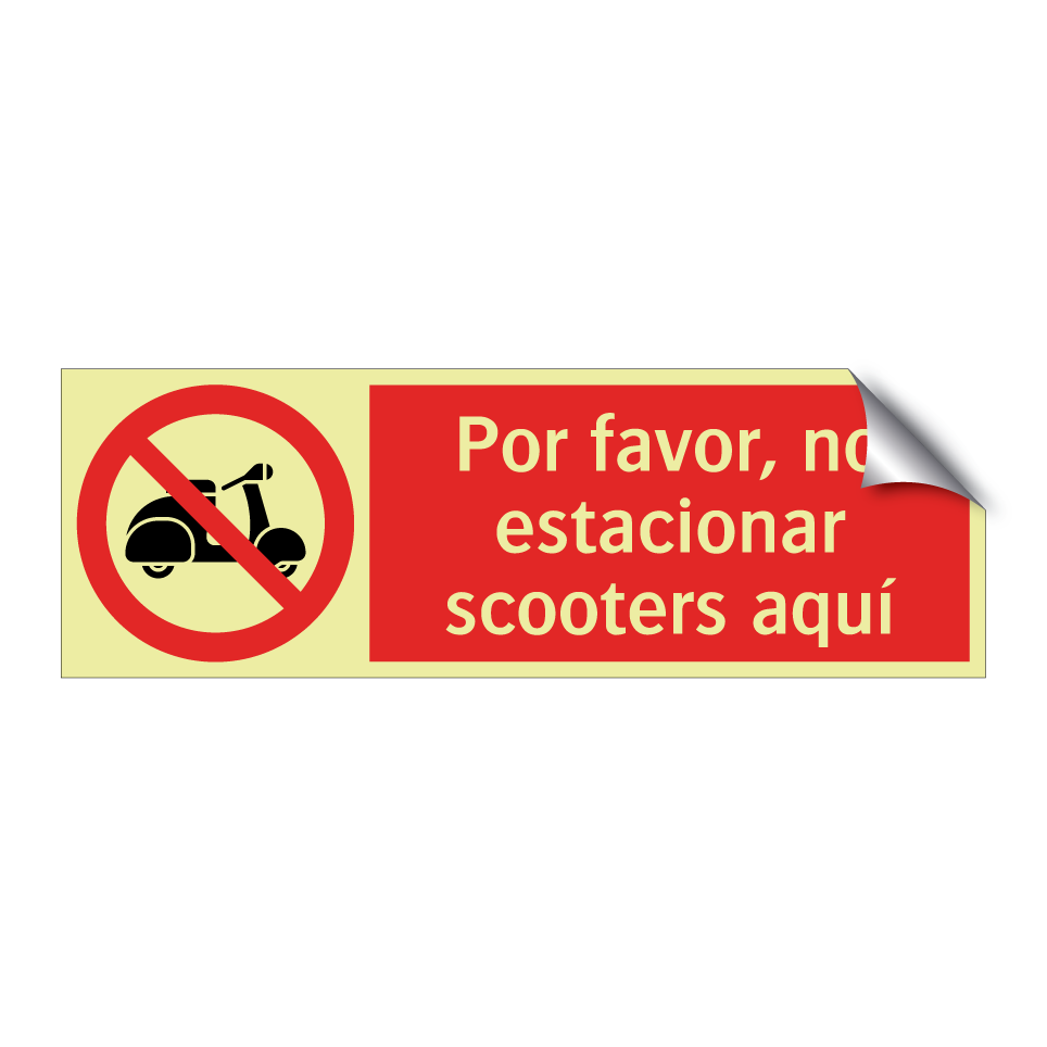 Por favor, no estacionar scooters aquí