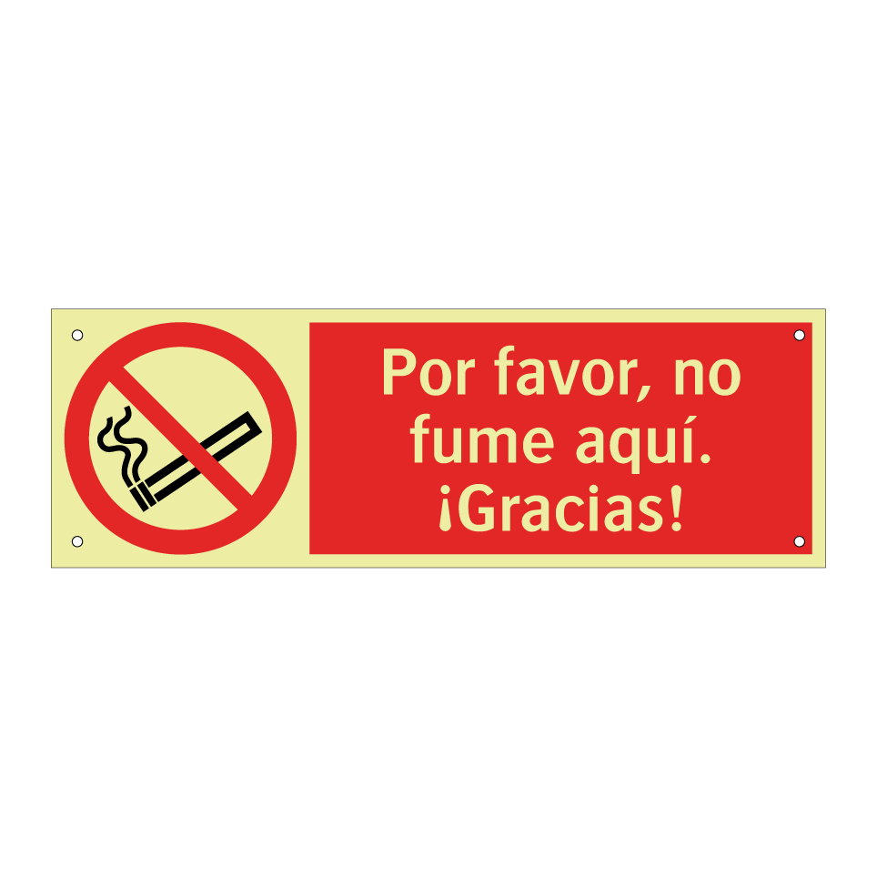 Por favor, no fume aquí. ¡Gracias!