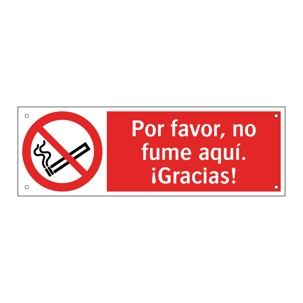 Por favor, no fume aquí. ¡Gracias!