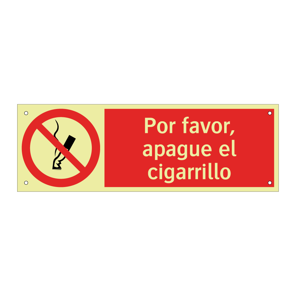 Por favor, apague el cigarrillo