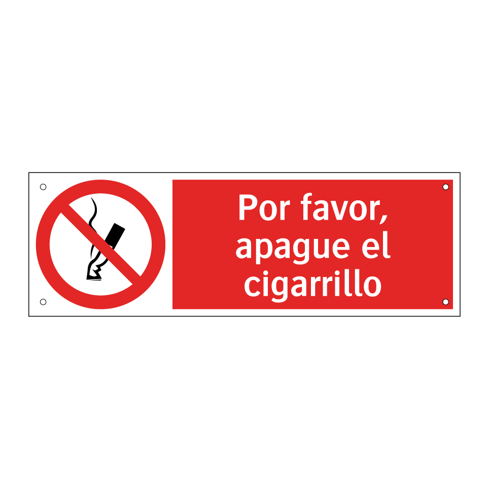 Por favor, apague el cigarrillo