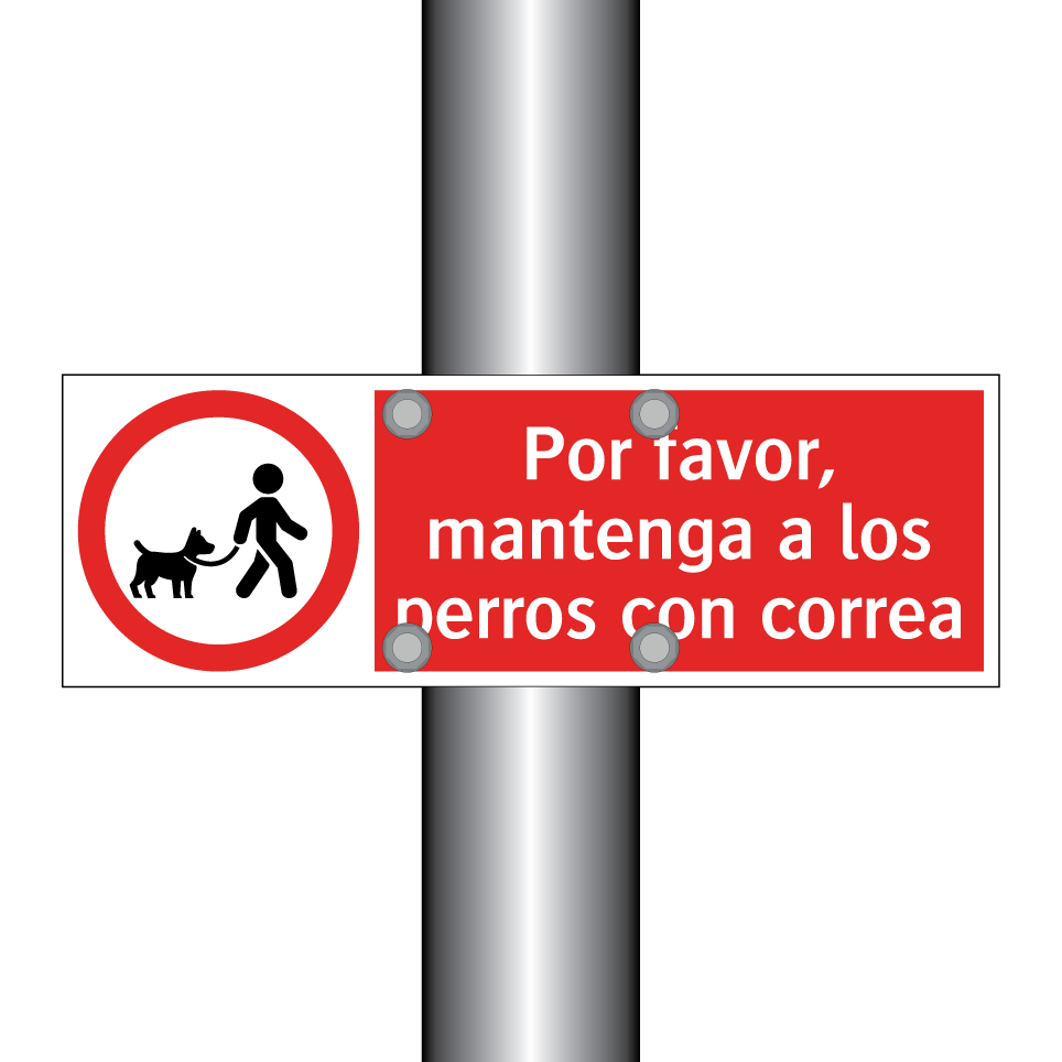Por favor, mantenga a los perros con correa