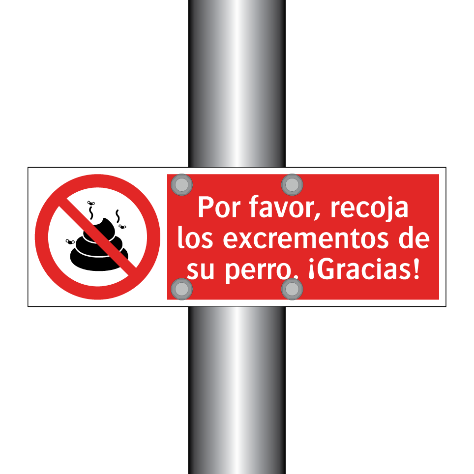 Por favor, recoja los excrementos de su perro. ¡Gracias!