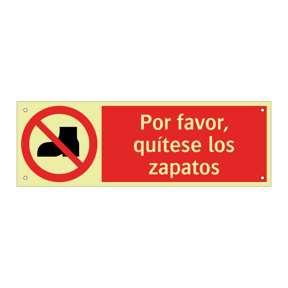 Por favor, quítese los zapatos