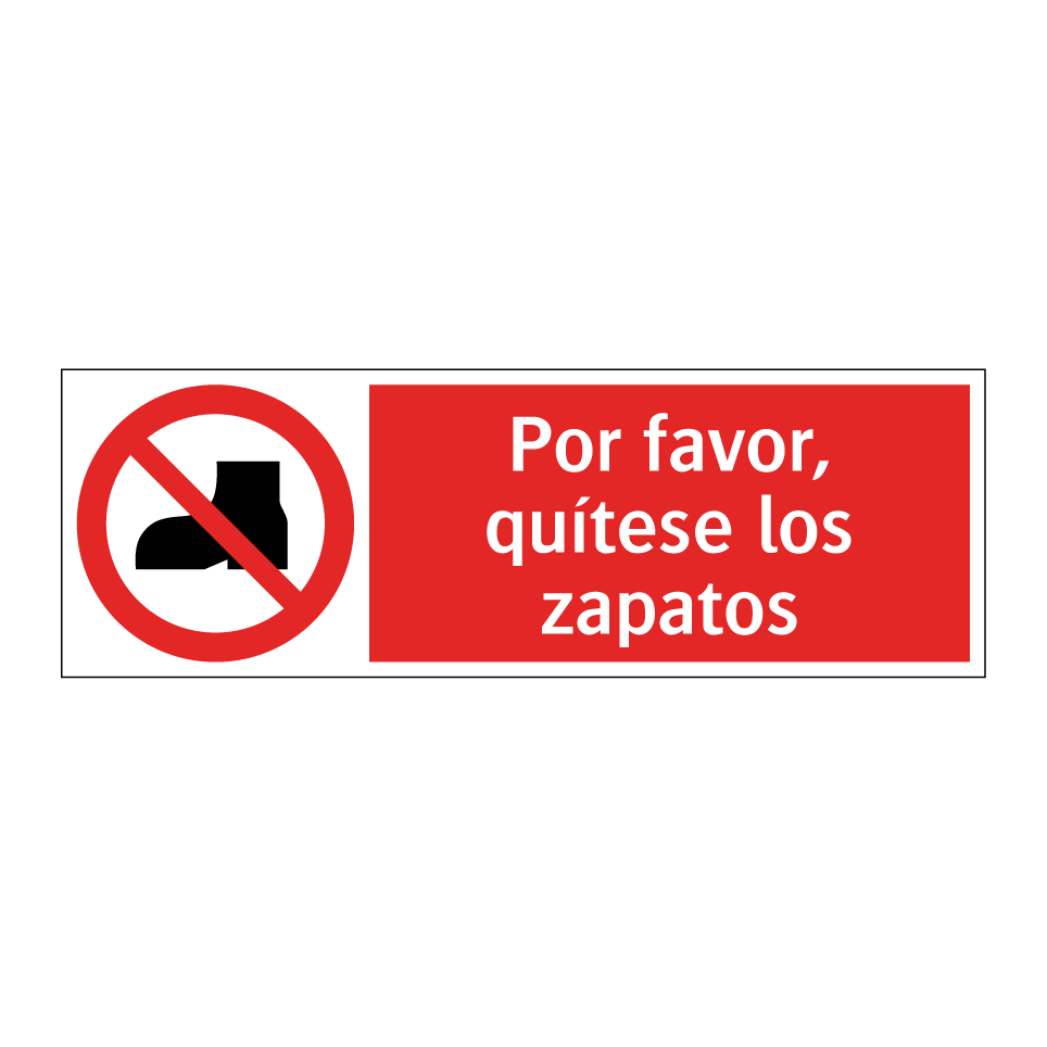 Por favor, quítese los zapatos