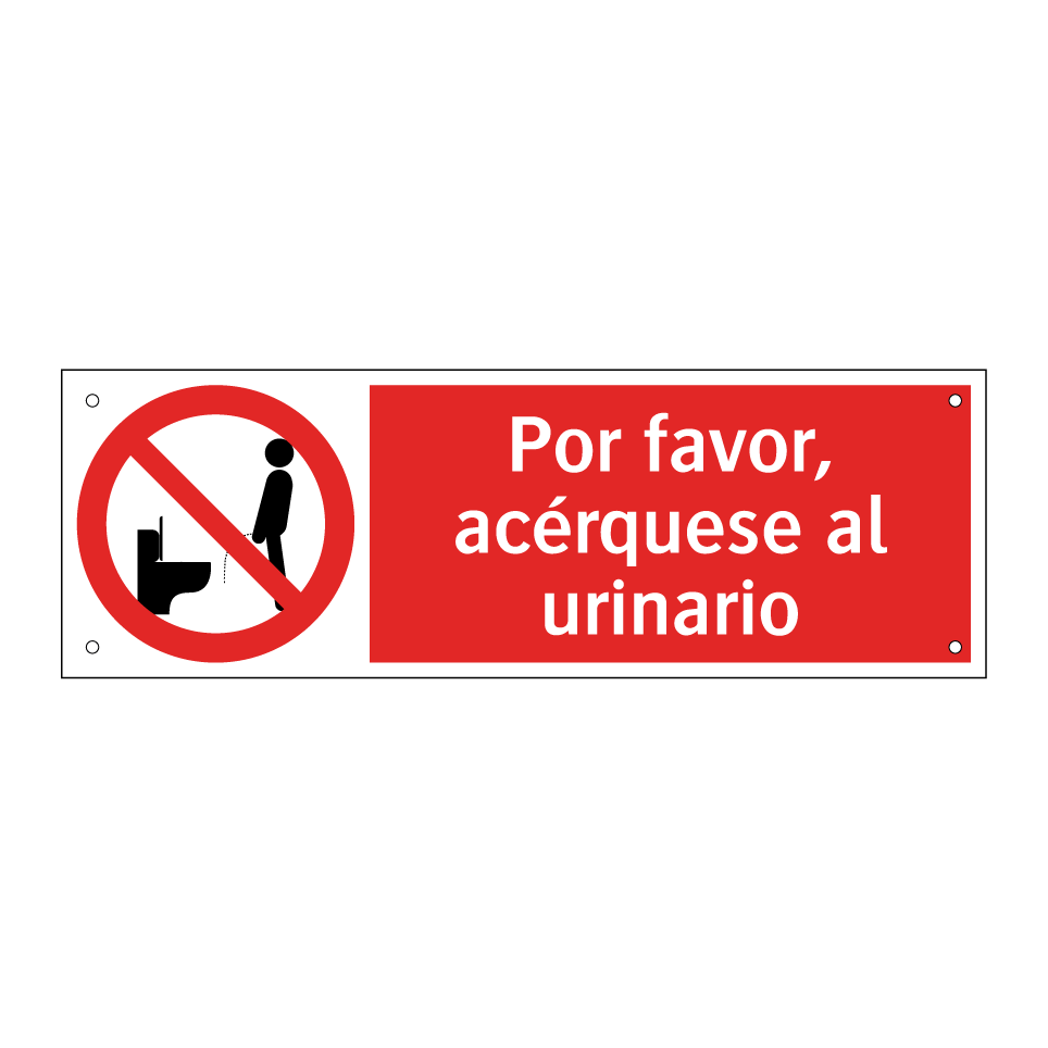 Por favor, acérquese al urinario