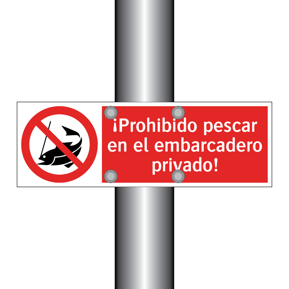 ¡Prohibido pescar en el embarcadero privado!