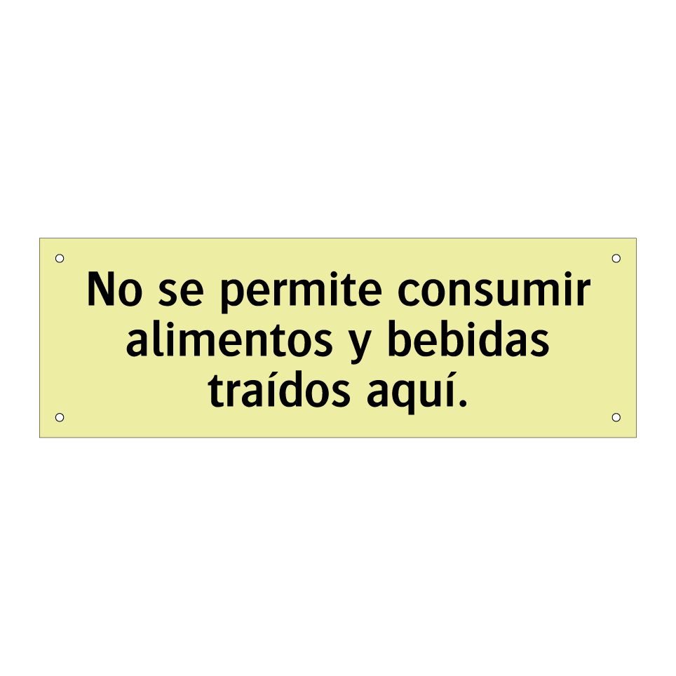 No se permite consumir alimentos y bebidas traídos aquí.