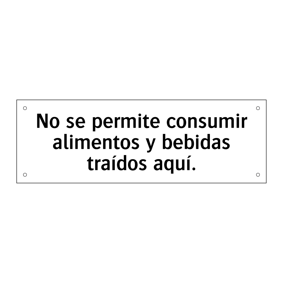 No se permite consumir alimentos y bebidas traídos aquí.