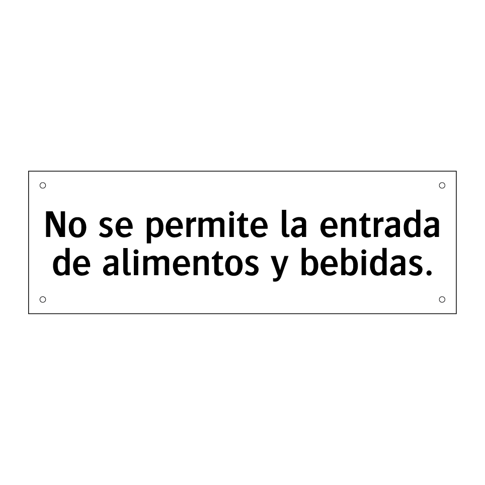 No se permite la entrada de alimentos y bebidas.