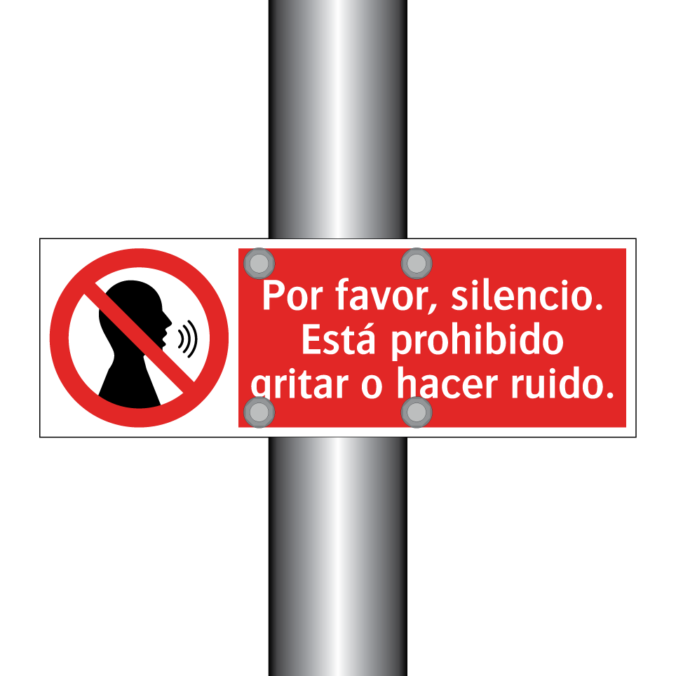 Por favor, silencio. Está prohibido gritar o hacer ruido.