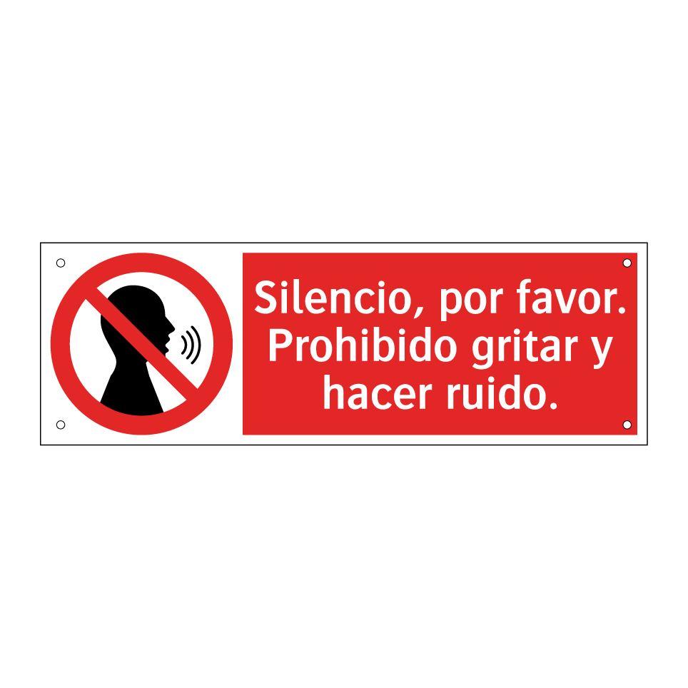 Silencio, por favor. Prohibido gritar y hacer ruido.
