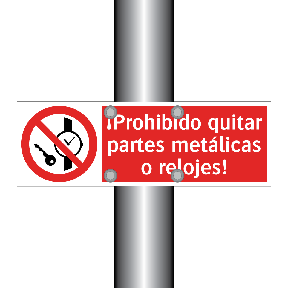 ¡Prohibido quitar partes metálicas o relojes!