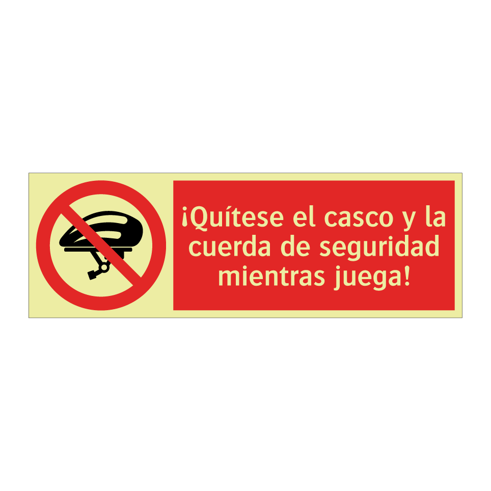¡Quítese el casco y la cuerda de seguridad mientras juega!