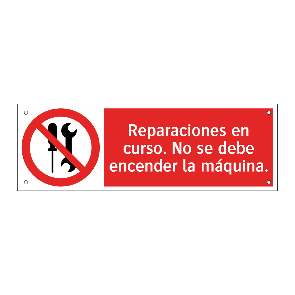 Reparaciones en curso. No se debe encender la máquina.