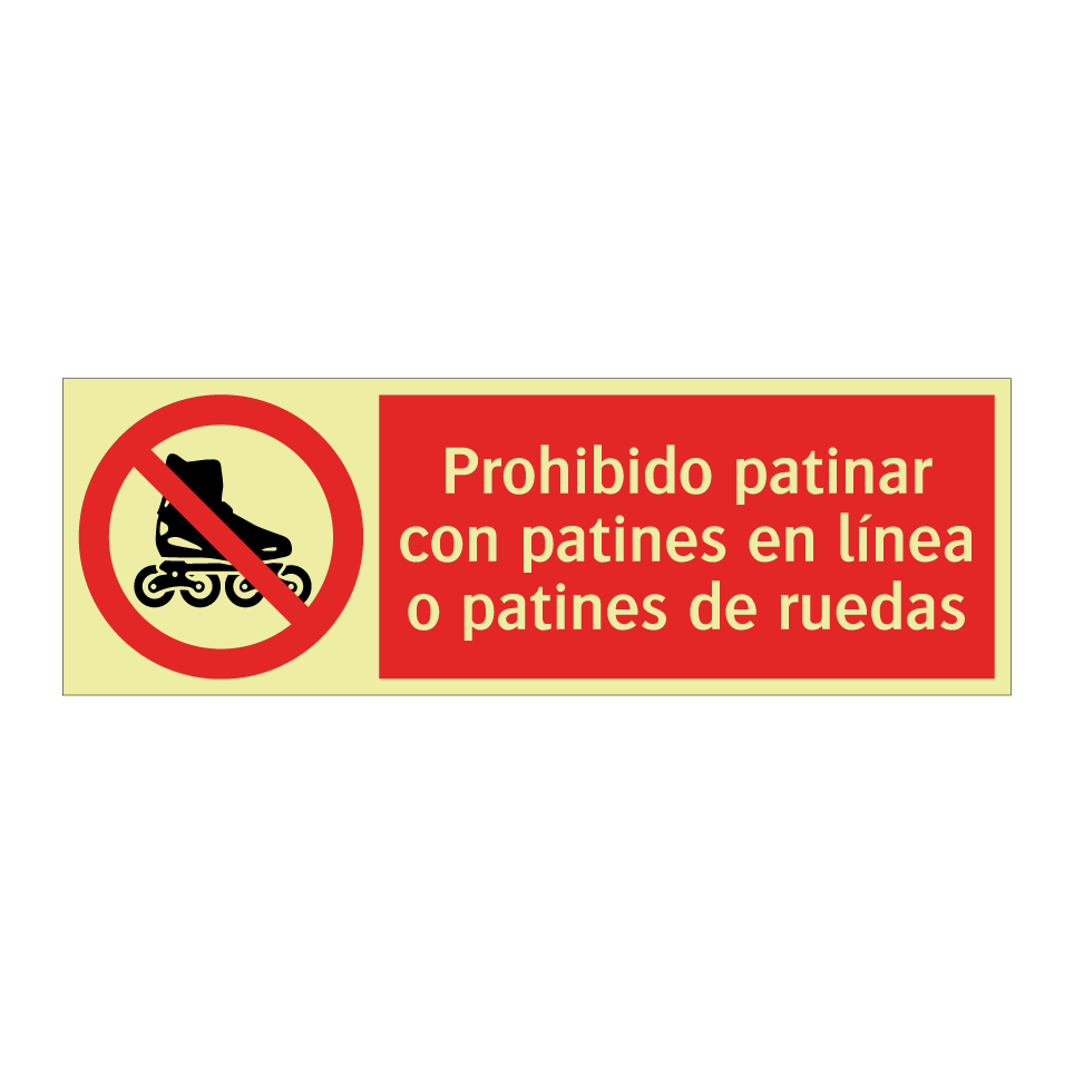 Prohibido patinar con patines en línea o patines de ruedas