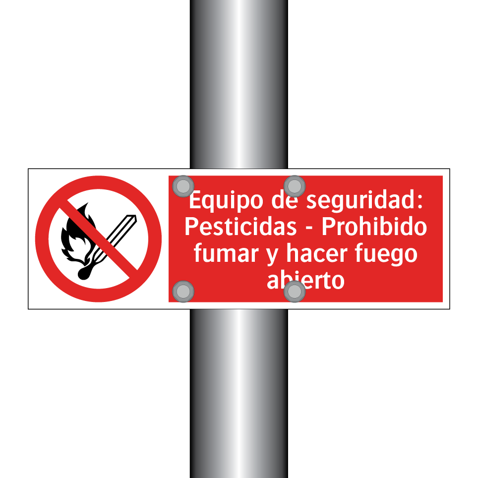 Equipo de seguridad: Pesticidas - Prohibido fumar y hacer fuego abierto