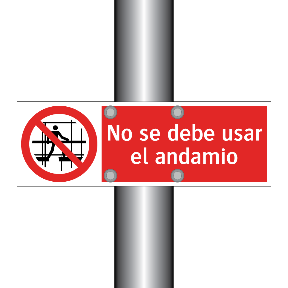 No se debe usar el andamio