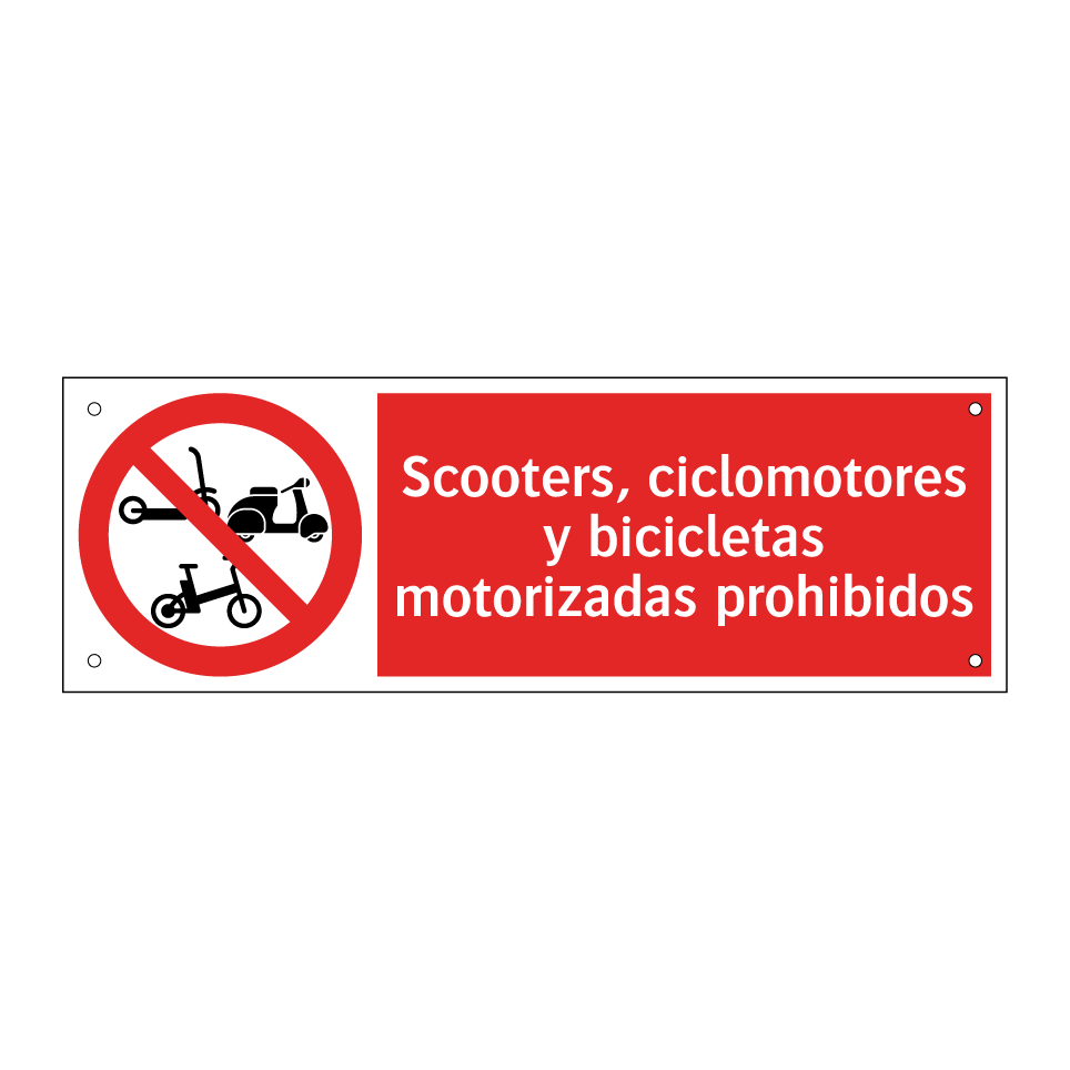Scooters, ciclomotores y bicicletas motorizadas prohibidos