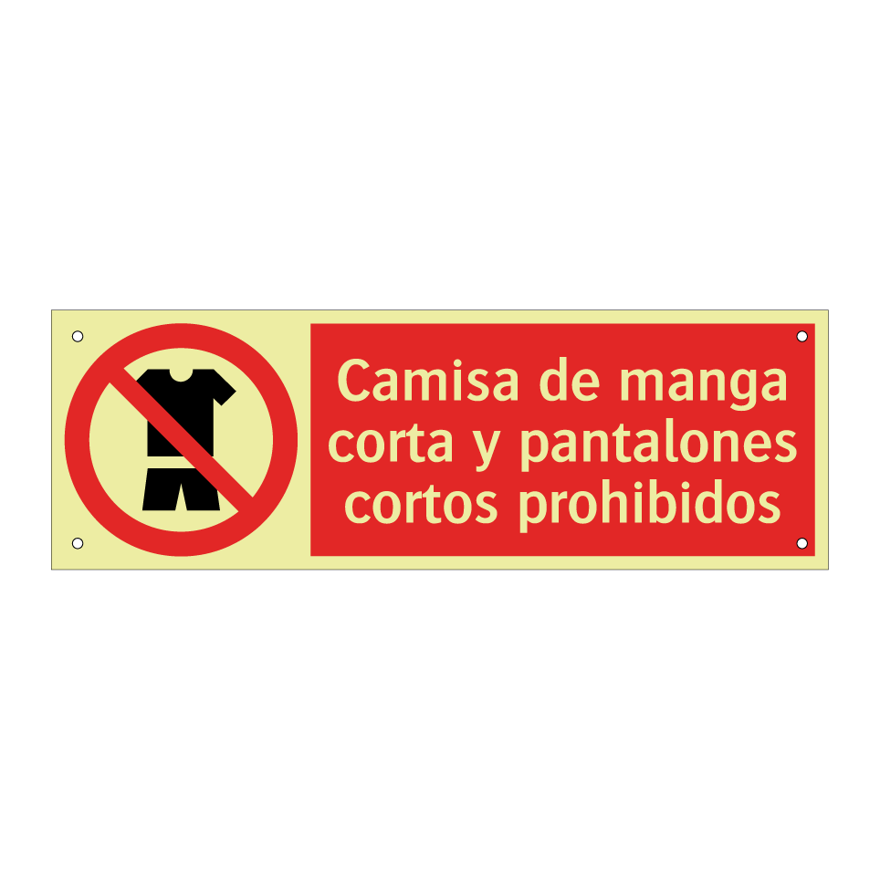 Camisa de manga corta y pantalones cortos prohibidos