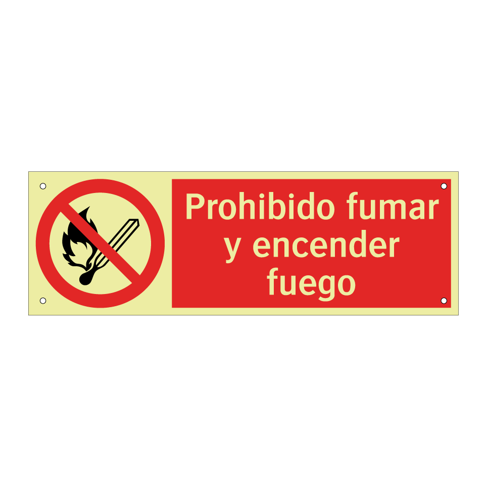 Prohibido fumar y encender fuego
