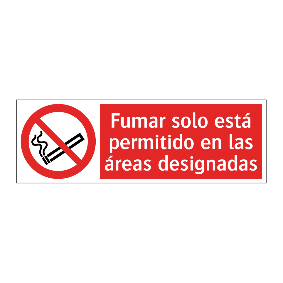 Fumar solo está permitido en las áreas designadas