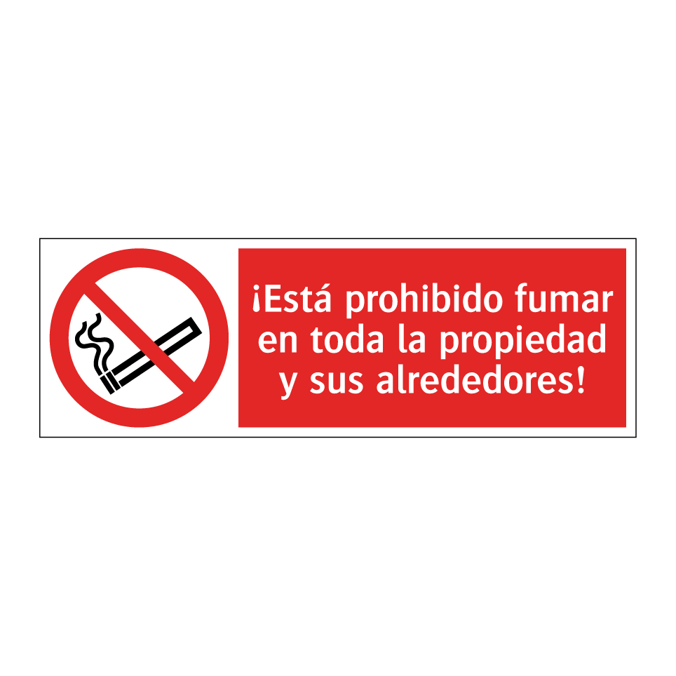 ¡Está prohibido fumar en toda la propiedad y sus alrededores!