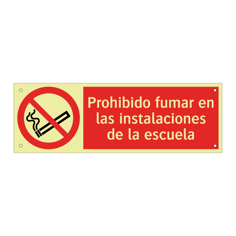 Prohibido fumar en las instalaciones de la escuela