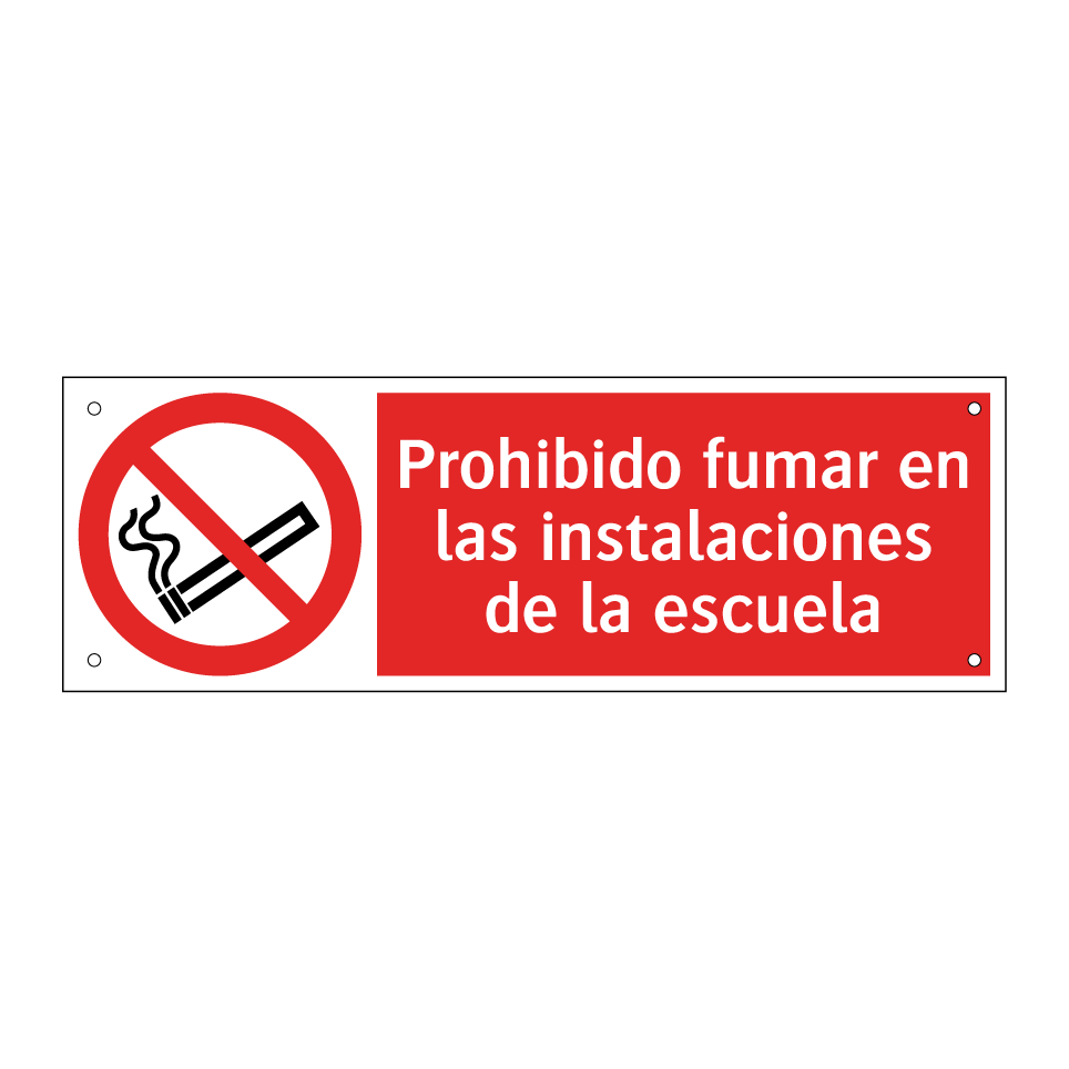 Prohibido fumar en las instalaciones de la escuela
