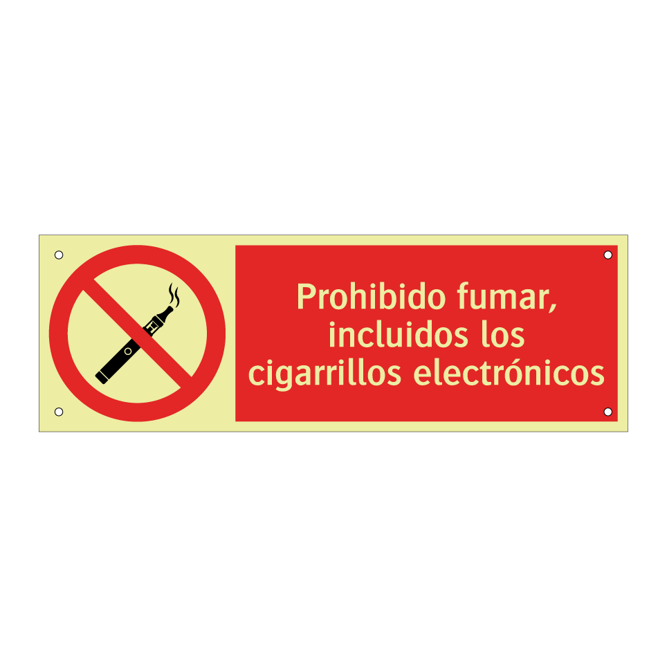 Prohibido fumar, incluidos los cigarrillos electrónicos