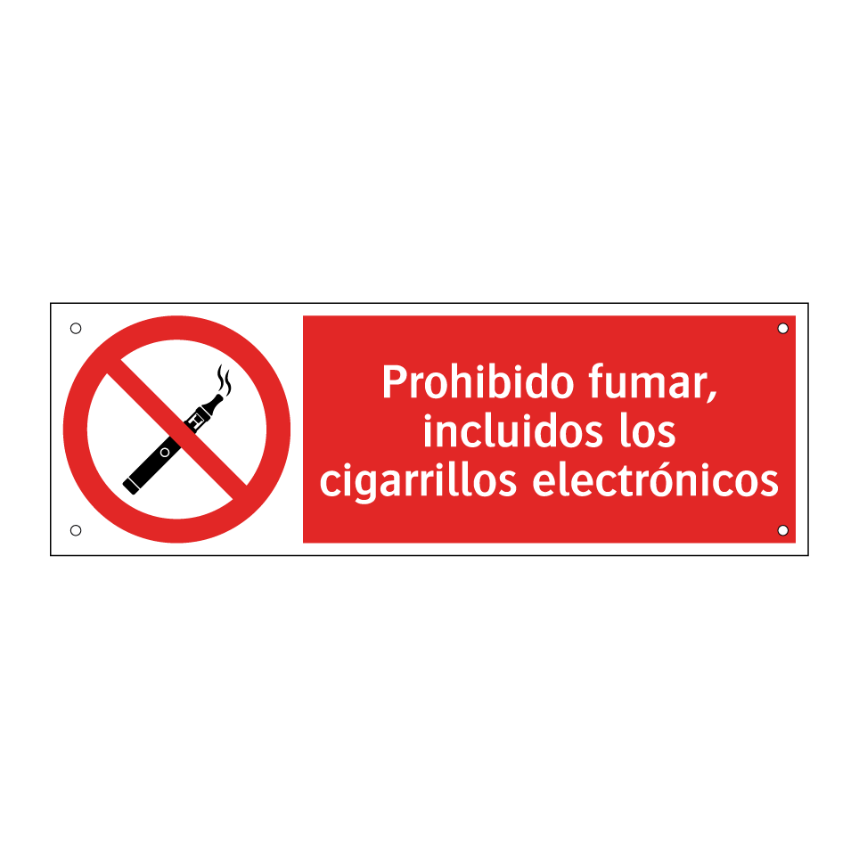 Prohibido fumar, incluidos los cigarrillos electrónicos