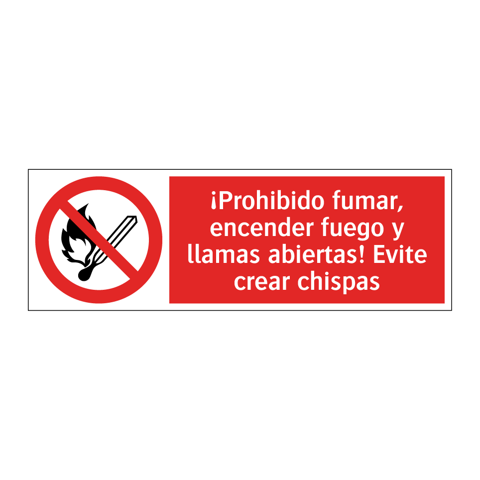 ¡Prohibido fumar, encender fuego y llamas abiertas! Evite crear chispas