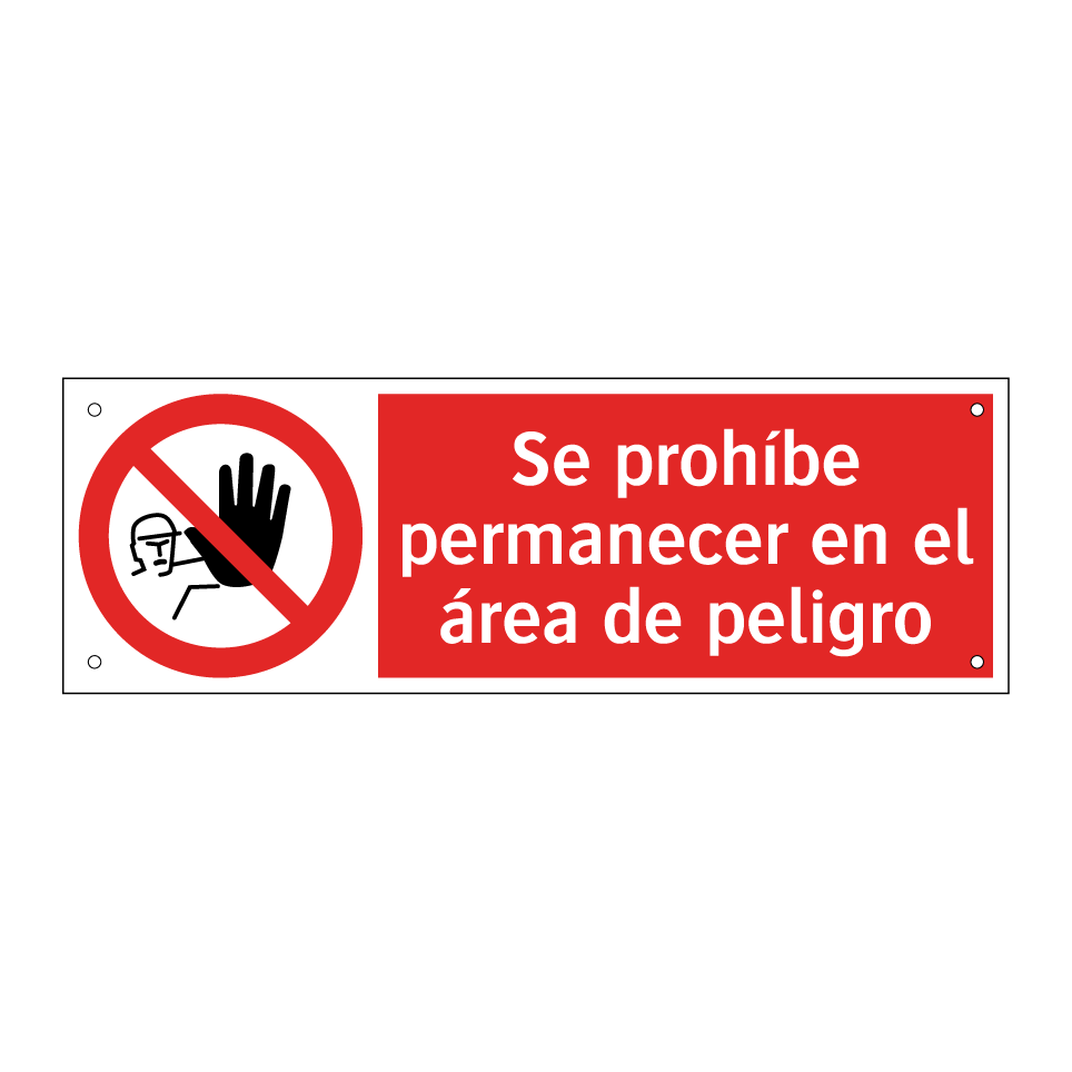 Se prohíbe permanecer en el área de peligro