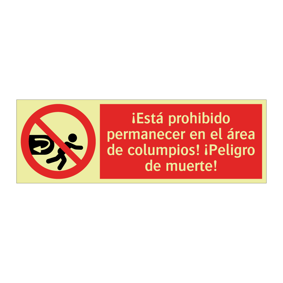 ¡Está prohibido permanecer en el área de columpios! ¡Peligro de muerte!