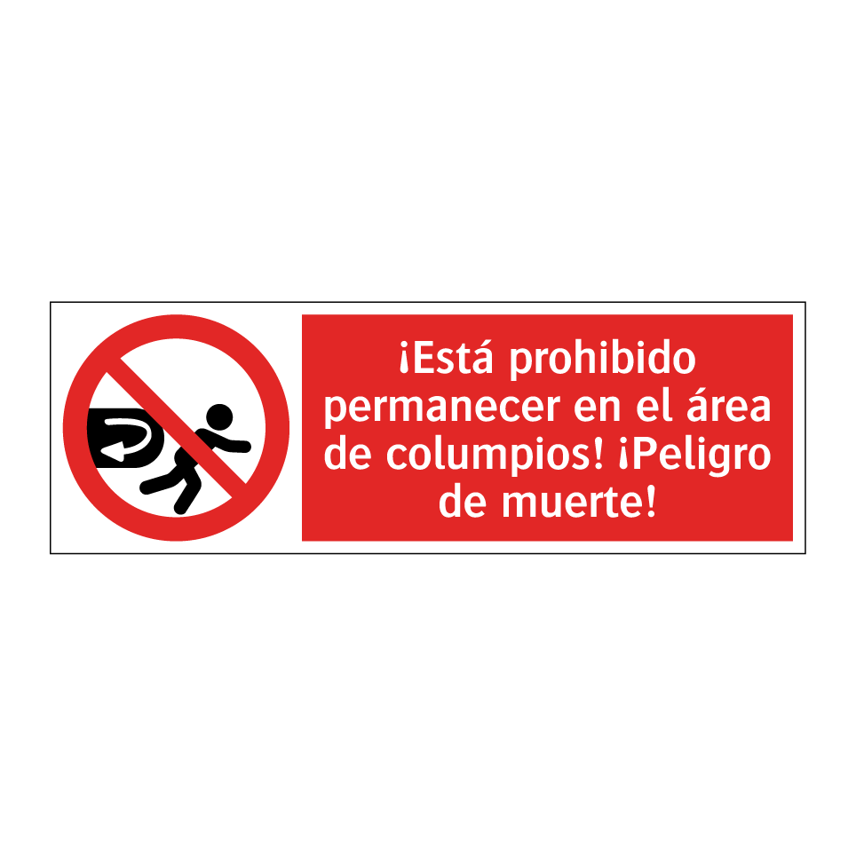 ¡Está prohibido permanecer en el área de columpios! ¡Peligro de muerte!