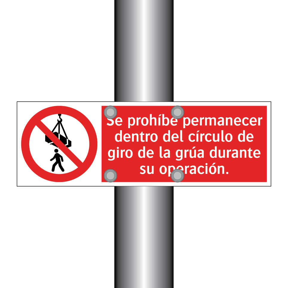 Se prohíbe permanecer dentro del círculo de giro de la grúa durante su operación.