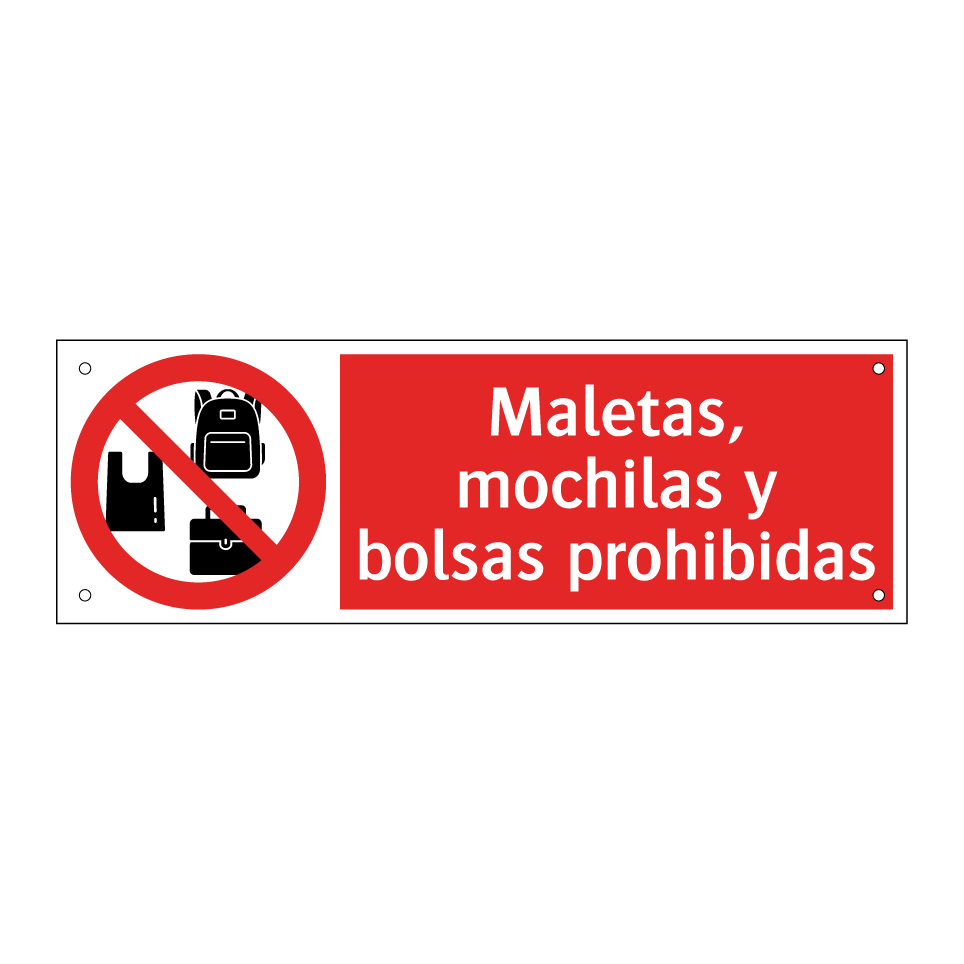 Maletas, mochilas y bolsas prohibidas