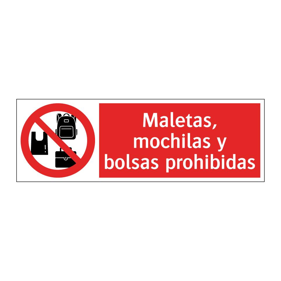 Maletas, mochilas y bolsas prohibidas