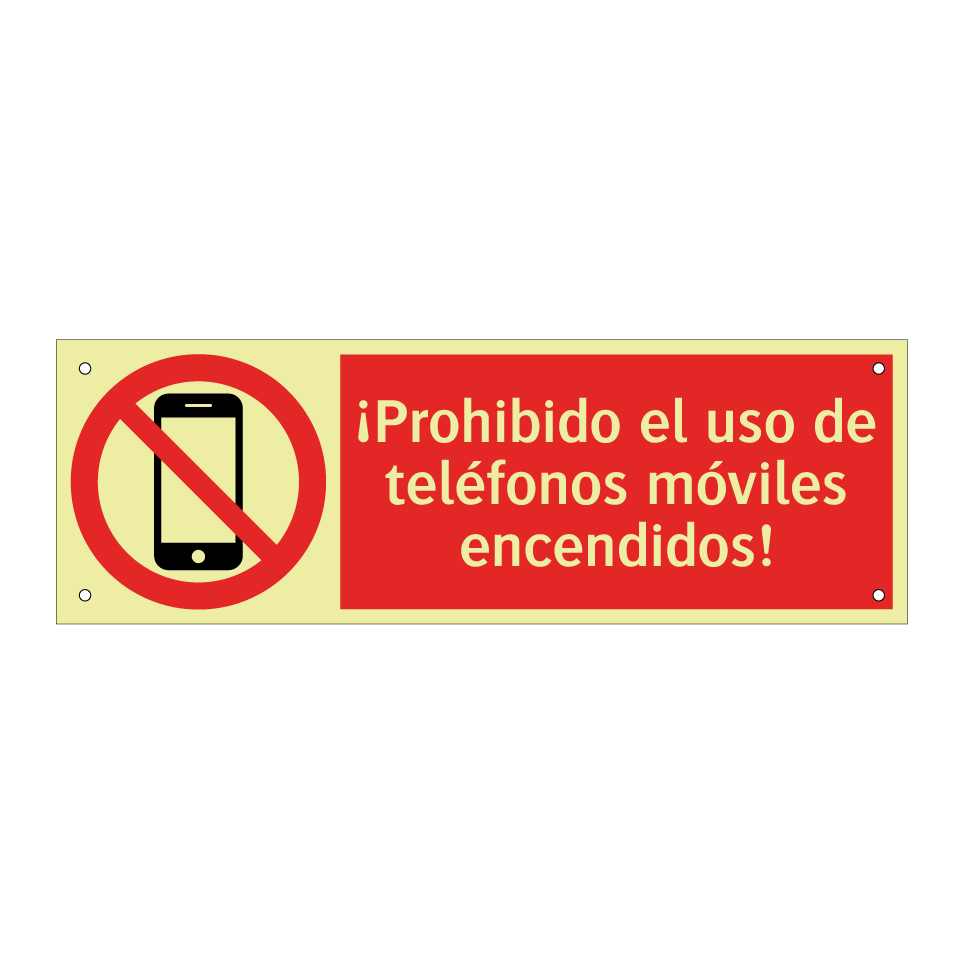 ¡Prohibido el uso de teléfonos móviles encendidos!