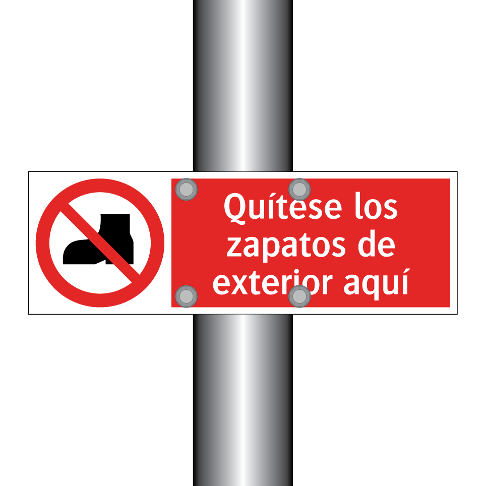 Quítese los zapatos de exterior aquí