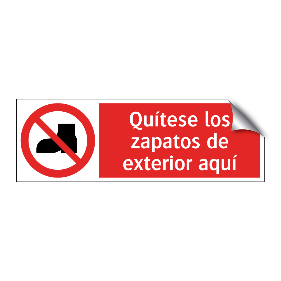Quítese los zapatos de exterior aquí