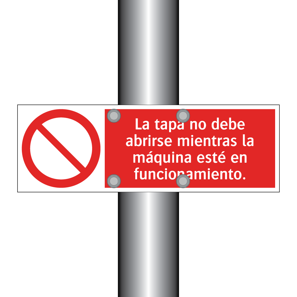 La tapa no debe abrirse mientras la máquina esté en funcionamiento.