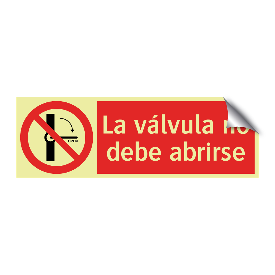 La válvula no debe abrirse