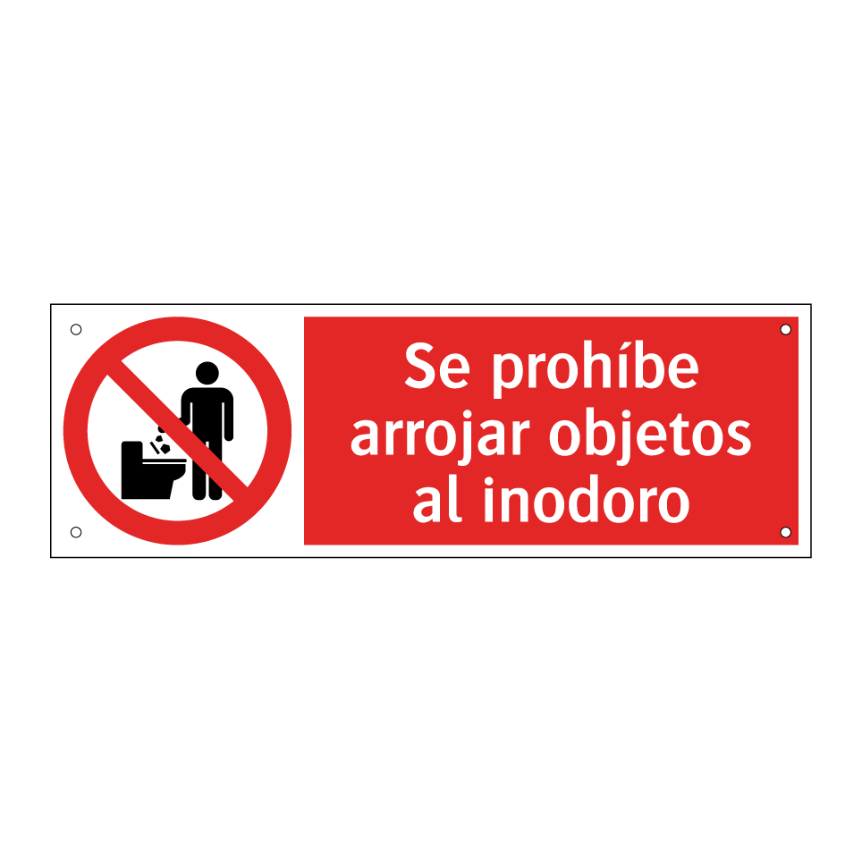 Se prohíbe arrojar objetos al inodoro