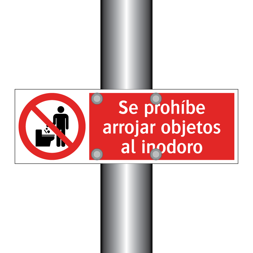 Se prohíbe arrojar objetos al inodoro